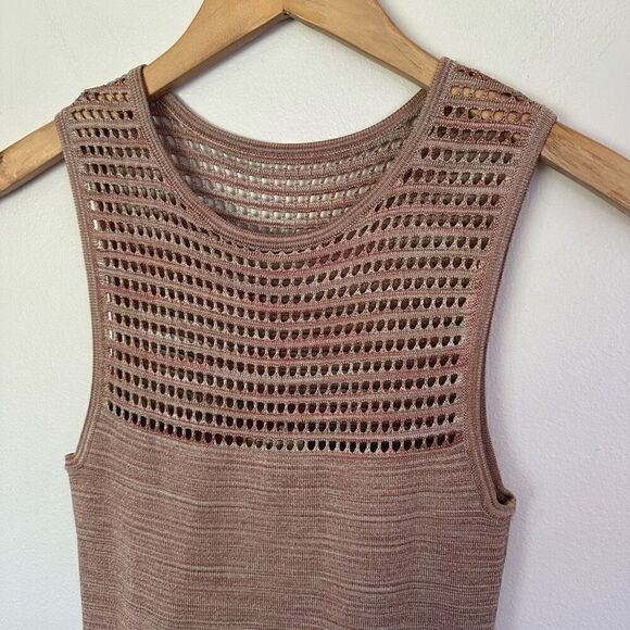 Torn by Ronny Kobo Revolve Mabel Space Dye Open Stitch Blush Champagne Mini Dres - Picture 4 of 10